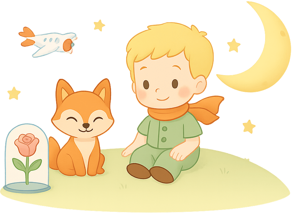 Ilustração do Pequeno Príncipe - tema da festa de aniversário do Miguel